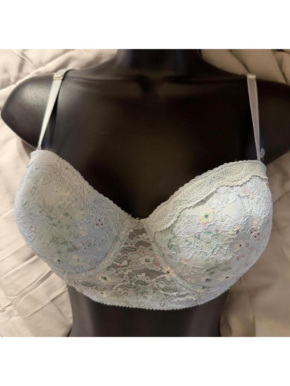 BRA Jessica Simpson 34C Light Blue Lace Underwire Push up  Bra